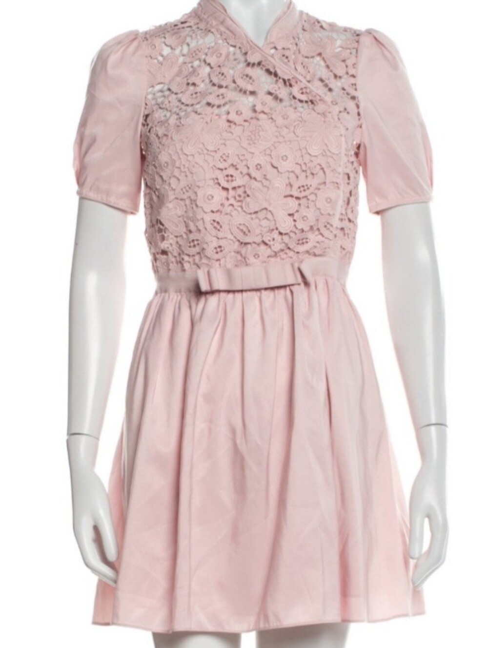 Self Portrait Soft Pink Floral Lace Mini Dress